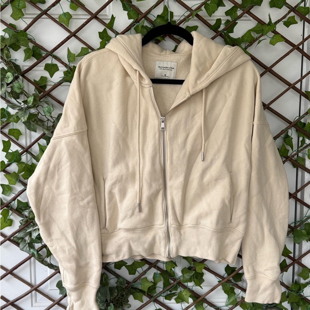 Abercrombie & Fitch Cream Bomber Jacket